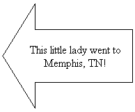 Left Arrow: This little lady went to Memphis, TN!
